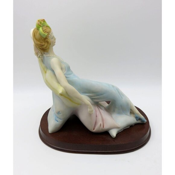 Vintage 1985 Nuova Thea Roberto Brambilla Ceramic Figurine Woman Reclining On Cu - Picture 2 of 10